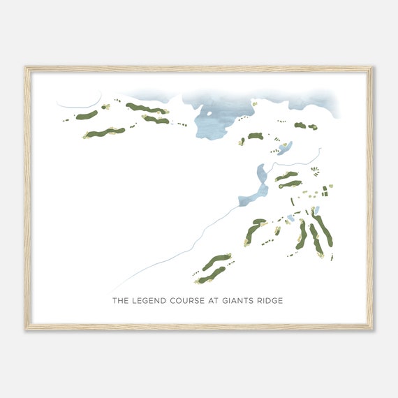 The Legend Course At Giants Ridge Minnesota Modern Watercolor Map Golfer Gift Golf Wall Art Golf Poster Print Course Layout