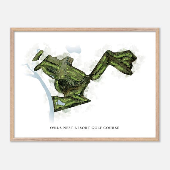Owls Nest Resort Golf Course In Campton New Hampshire Classic Watercolor Map Golfer Gift Golf Wall Art Golf Poster Print