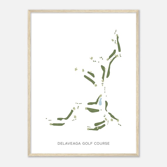 Delaveaga Golf Course California Modern Watercolor Map Golfer Gift Golf Wall Art Golf Poster Print Course Layout
