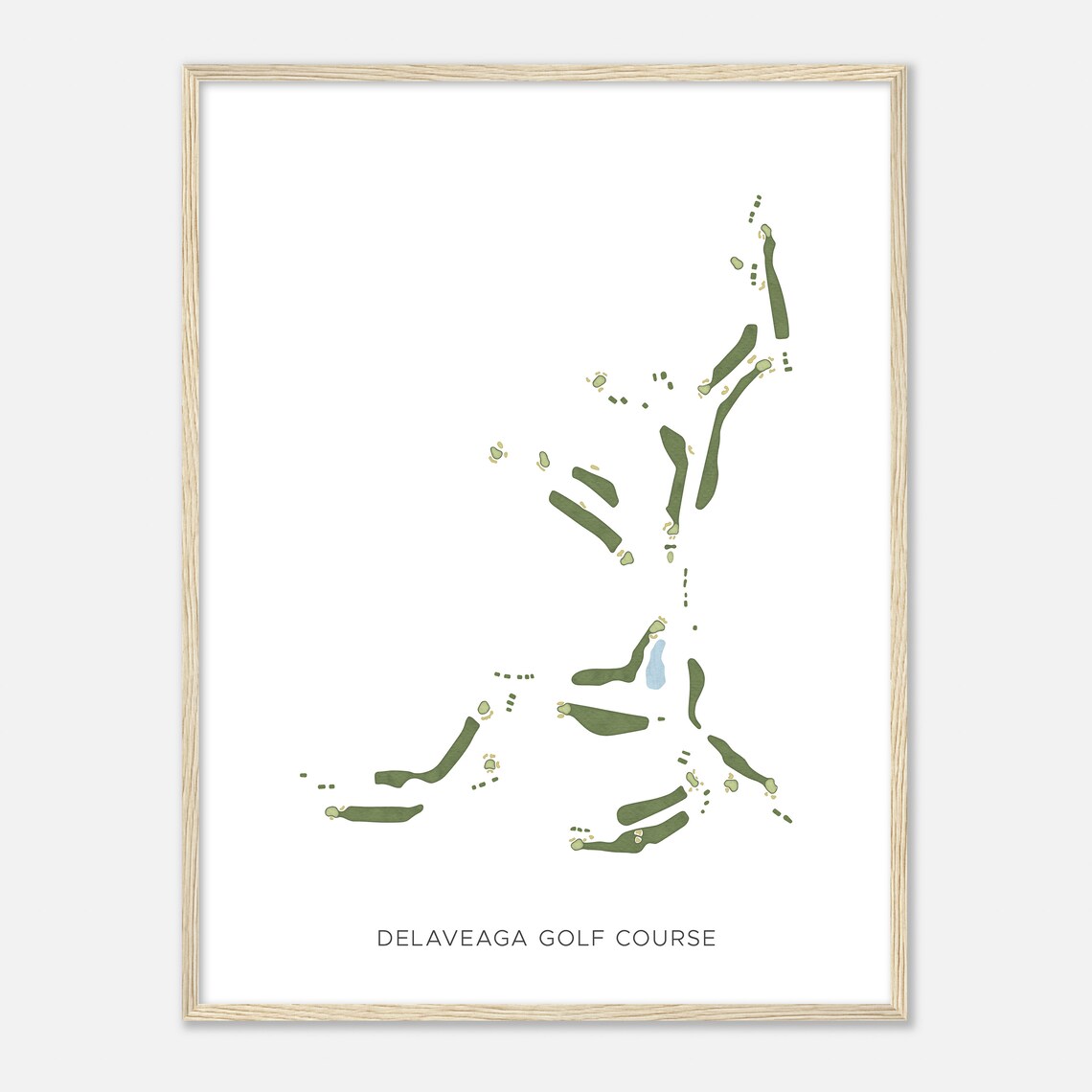 Delaveaga Golf Course California Modern Watercolor Map Golfer Gift Golf Wall Art Golf Poster Print Course Layout