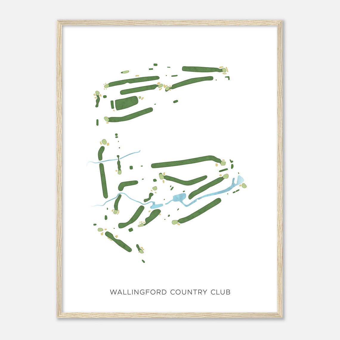 Wallingford Country Club Minimalist Fairway Line Course Map Poster