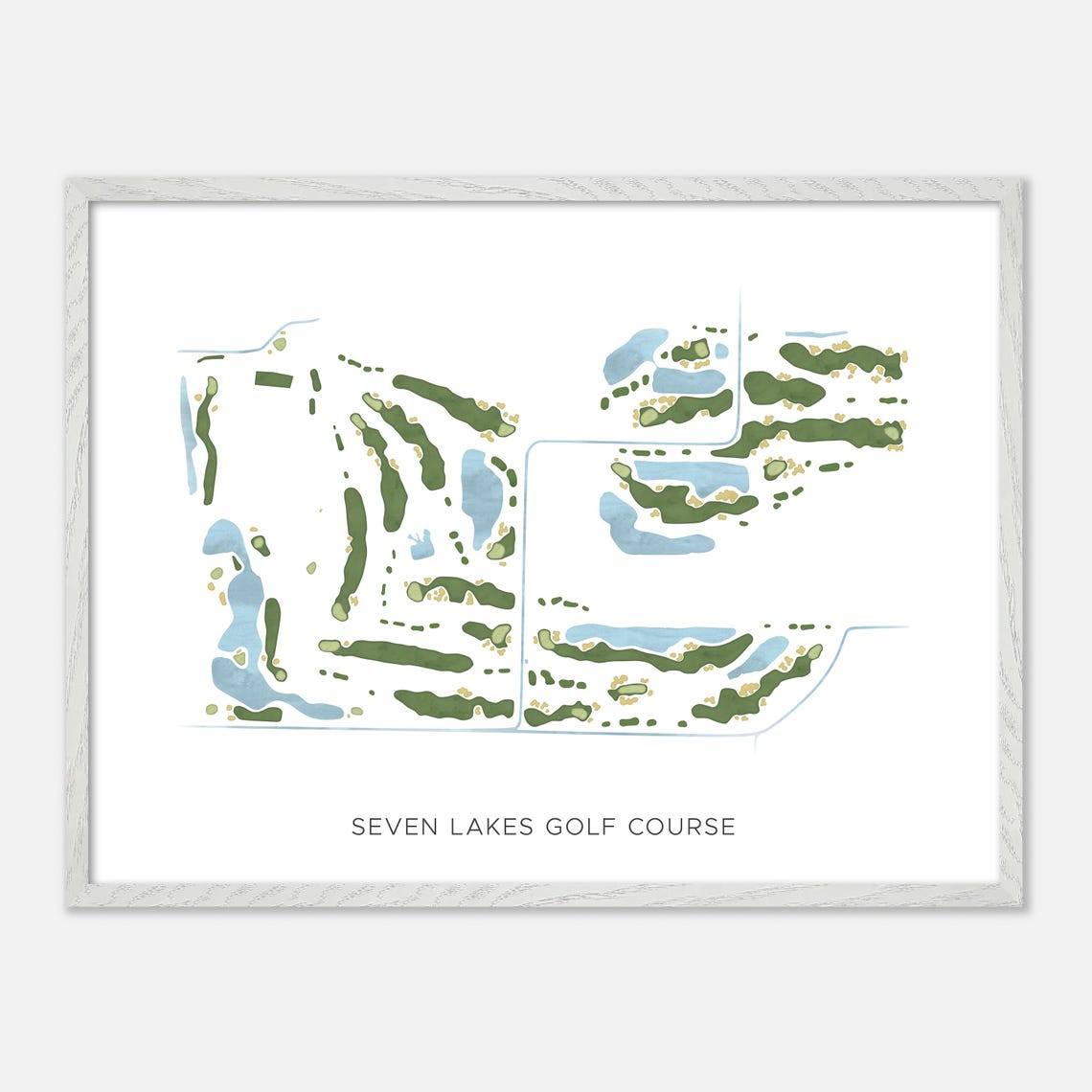 Seven Lakes Golf Course Canada Minimalist Watercolor Map Poster - Image 3