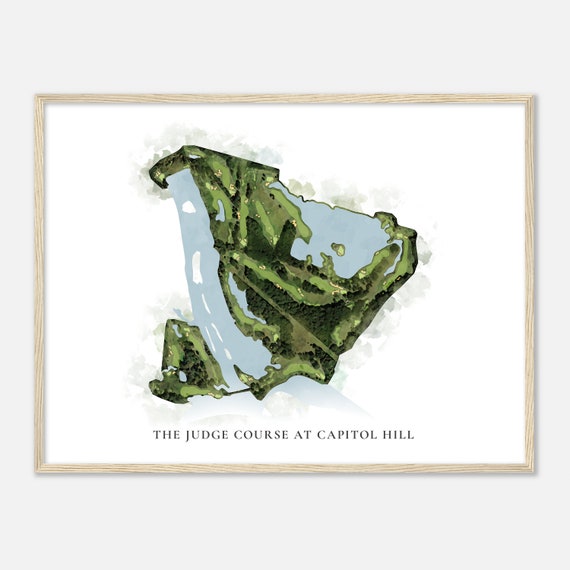 The Judge Course At Capitol Hill Alabama Classic Watercolor Map Golfer Gift Golf Wall Art Golf Poster Print Course Layout