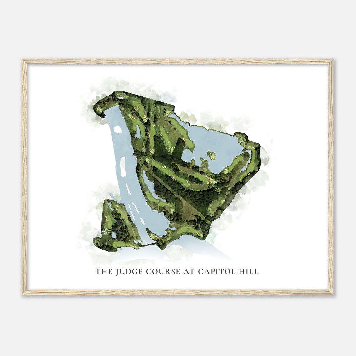 The Judge Course At Capitol Hill Classic Watercolor Golf Map Poster