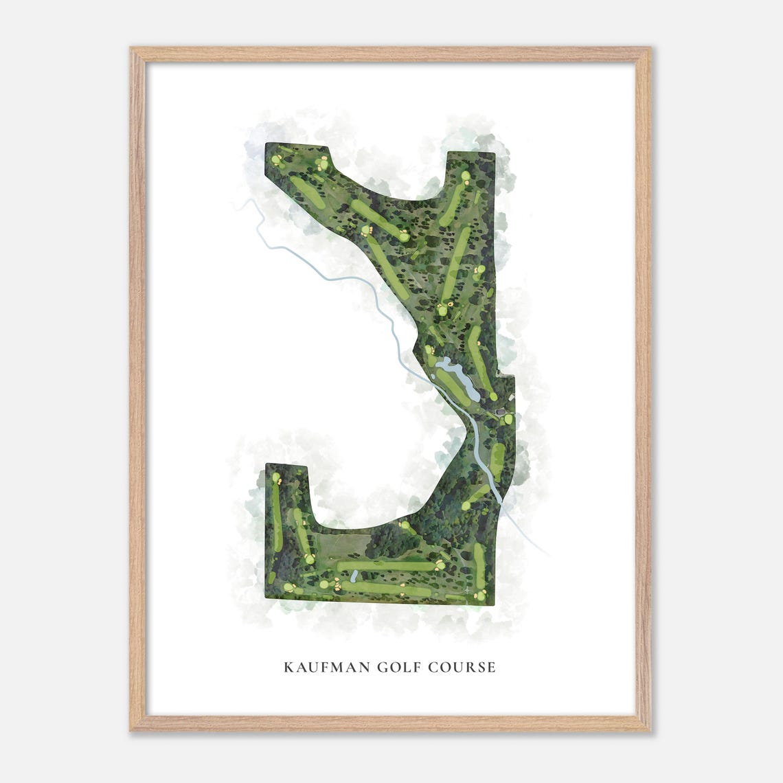 Kaufman Golf Course Michigan Classic Watercolor Course Map Poster - Image 6