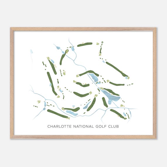 Charlotte National Golf Club In Indian Trail North Carolina Modern Watercolor Map Golfer Gift Golf Wall Art Golf Poster Print