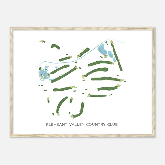 Pleasant Valley Country Club Pennsylvania Modern Watercolor Map Golfer Gift Golf Wall Art Golf Poster Print Course Layout