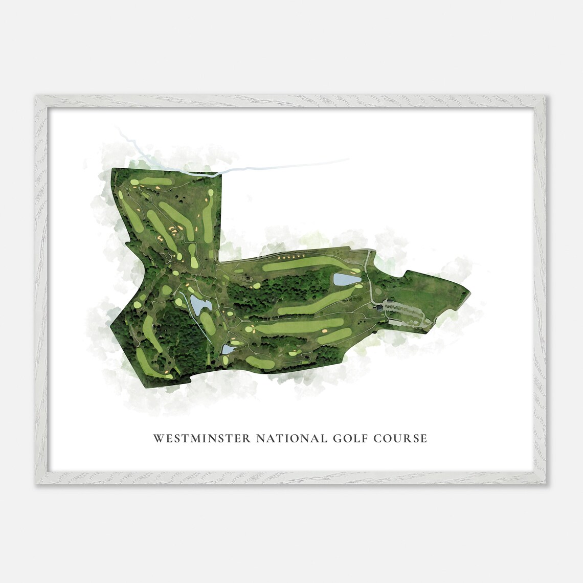 Westminster National Golf Course Watercolor Aerial Map Art Poster - Image 4