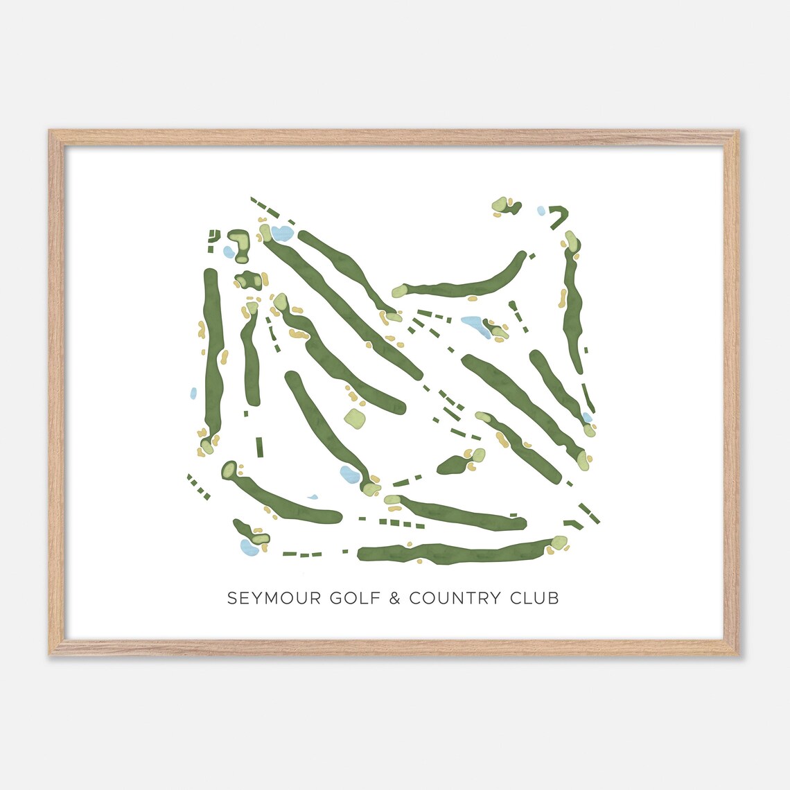 Seymour Golf & Country Club Canada Modern Watercolor Golf Map Poster