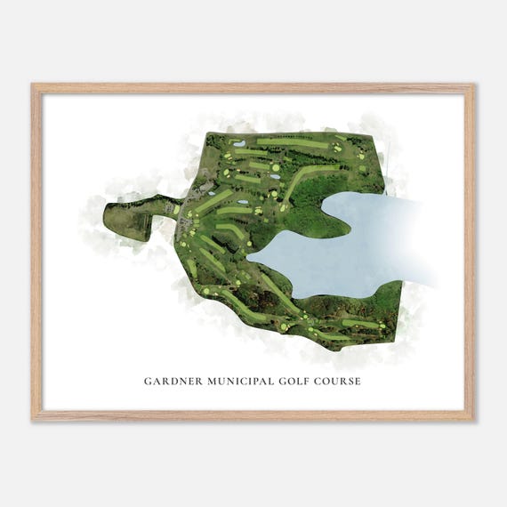 Gardner Municipal Golf Course In Gardner Massachusetts Classic Watercolor Map Golfer Gift Golf Wall Art Golf Poster Print