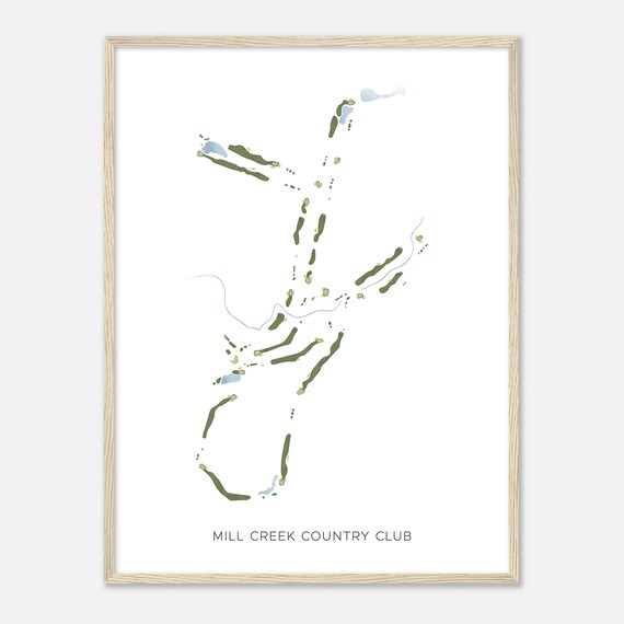 Mill Creek Country Club Washington Modern Watercolor Map Golfer Gift Golf Wall Art Golf Poster Print Course Layout