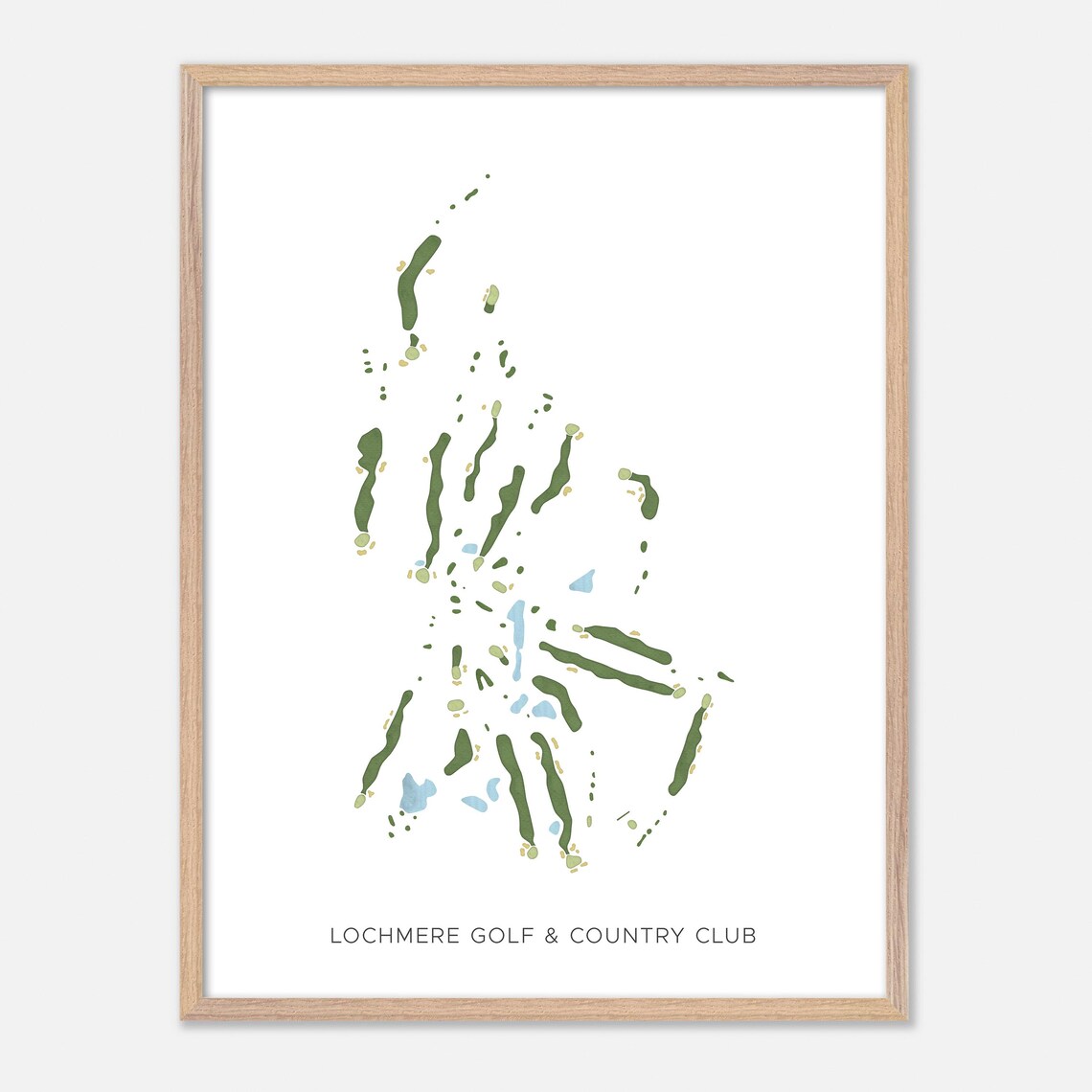 Lochmere Golf and Country Club Minimalist Watercolor Course Map Poster - Image 2