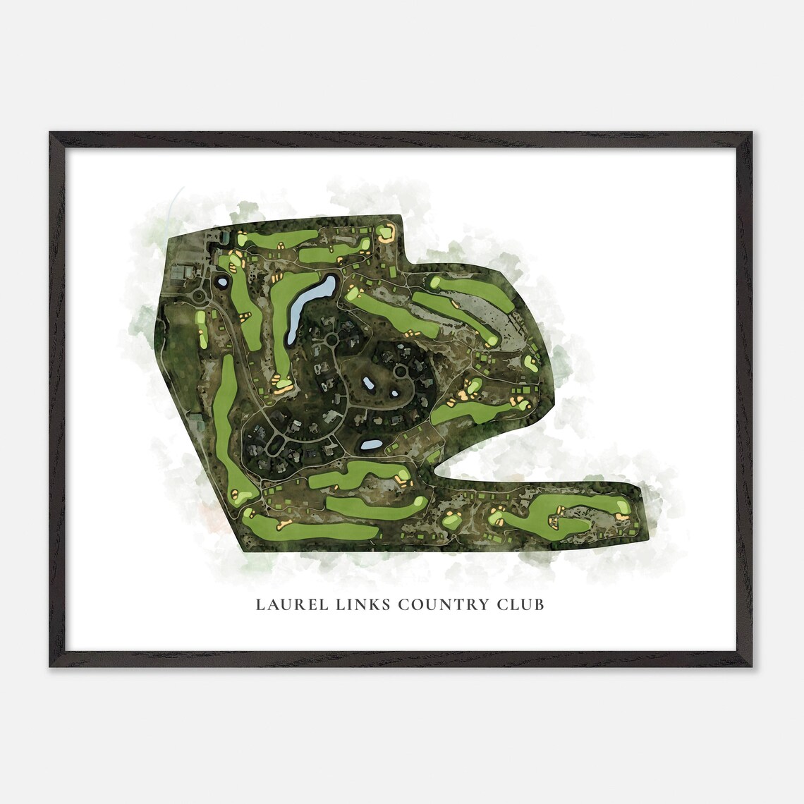 Laurel Links Country Club Mattituck New York Classic Watercolor Golf Map Poster - Image 5