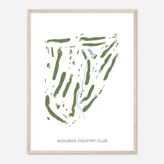 Audubon Country Club Kentucky Modern Watercolor Map Golfer Gift Golf Wall Art Golf Poster Print Course Layout