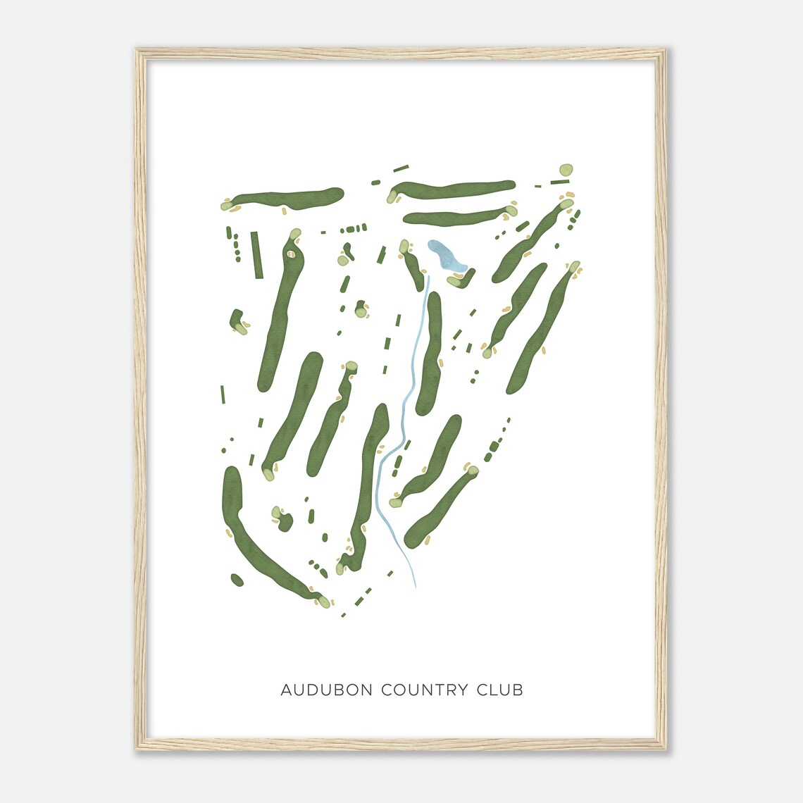 Audubon Country Club Kentucky Modern Watercolor Course Map Poster