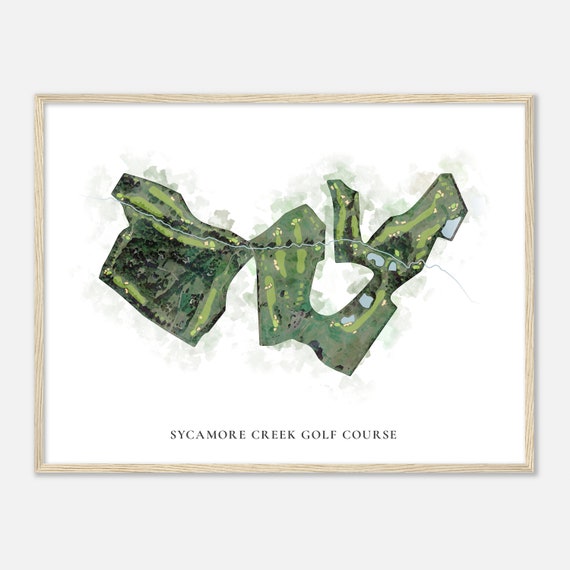 Sycamore Creek Golf Course Virginia Classic Watercolor Map Golfer Gift Golf Wall Art Golf Poster Print Course Layout