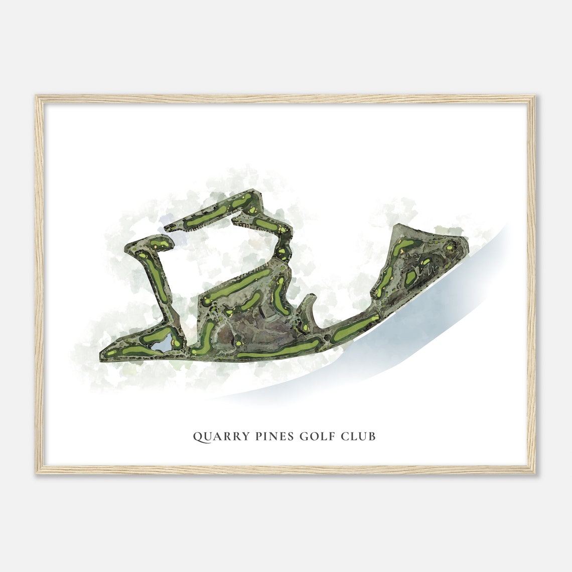 Quarry Pines Golf Club Classic Watercolor Map Golfer Gift Poster - Image 2