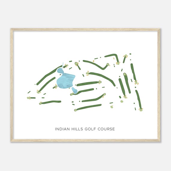 Indian Hills Golf Course New York Modern Watercolor Map Golfer Gift Golf Wall Art Golf Poster Print Course Layout
