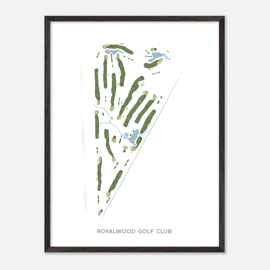 Royalwood Golf Club Canada Modern Watercolor Golf Map Poster - Image 2