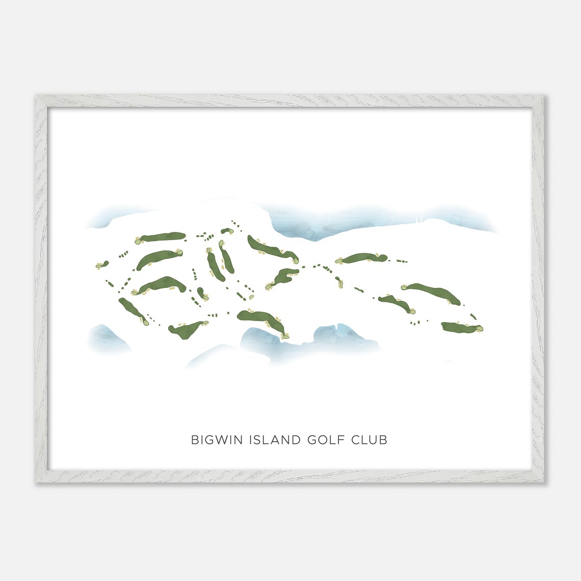 Bigwin Island Golf Club Modern Minimalist Watercolor Map Poster - Image 3