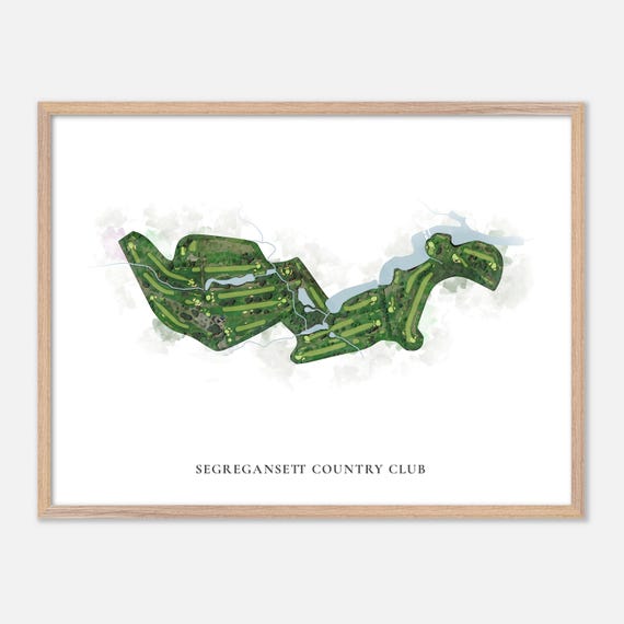 Segregansett Country Club In Taunton Massachusetts Classic Watercolor Map Golfer Gift Golf Wall Art Golf Poster Print Course Layout