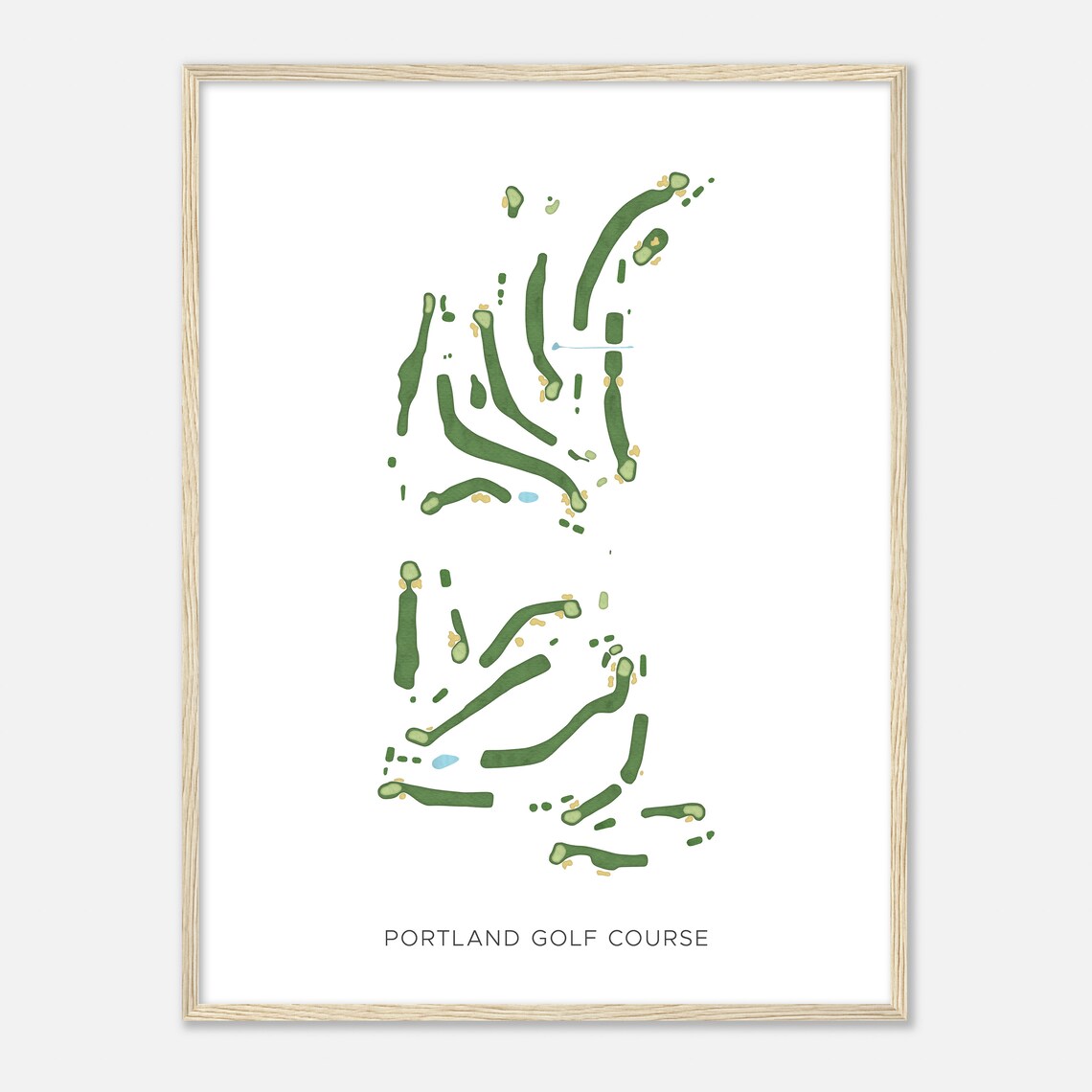Portland Golf Course Connecticut Modern Watercolor Map Golfer Gift Golf Wall Art Golf Poster Print Course Layout - Image 2