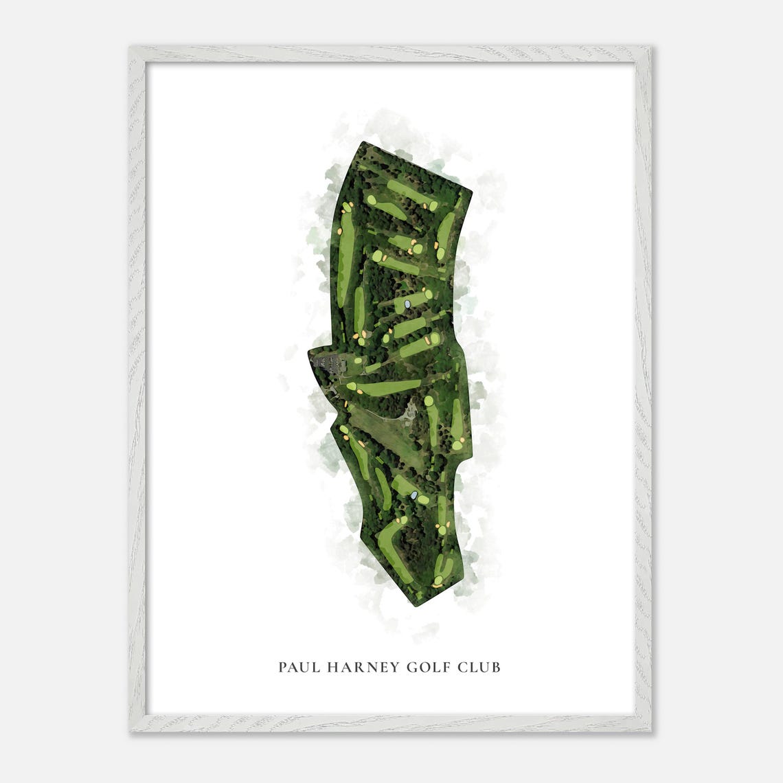 Paul Harney Golf Club Classic Watercolor Course Map Art Poster - Image 2
