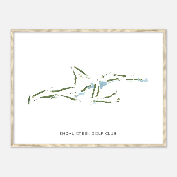 Shoal Creek Golf Club Alabama Modern Watercolor Course Map Poster