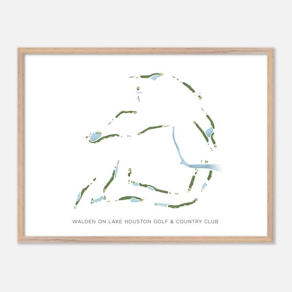 Walden On Lake Houston Golf Country Club In Humble Texas Modern Watercolor Map Golfer Gift Golf Wall Art Golf Poster Print