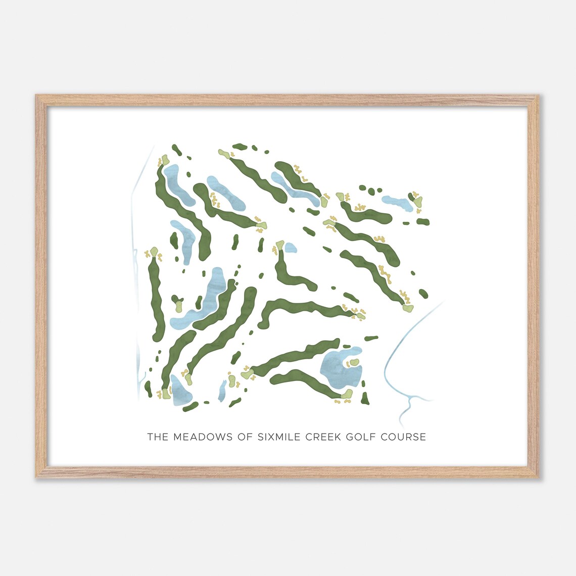 The Meadows of Sixmile Creek Golf Course Watercolor Map Poster
