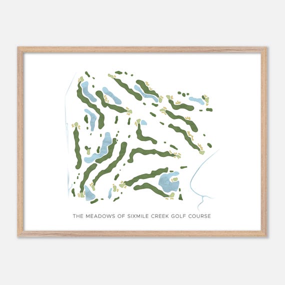 The Meadows Of Sixmile Creek Golf Course In Waunakee Wisconsin Modern Watercolor Map Golfer Gift Golf Wall Art Golf Poster Print