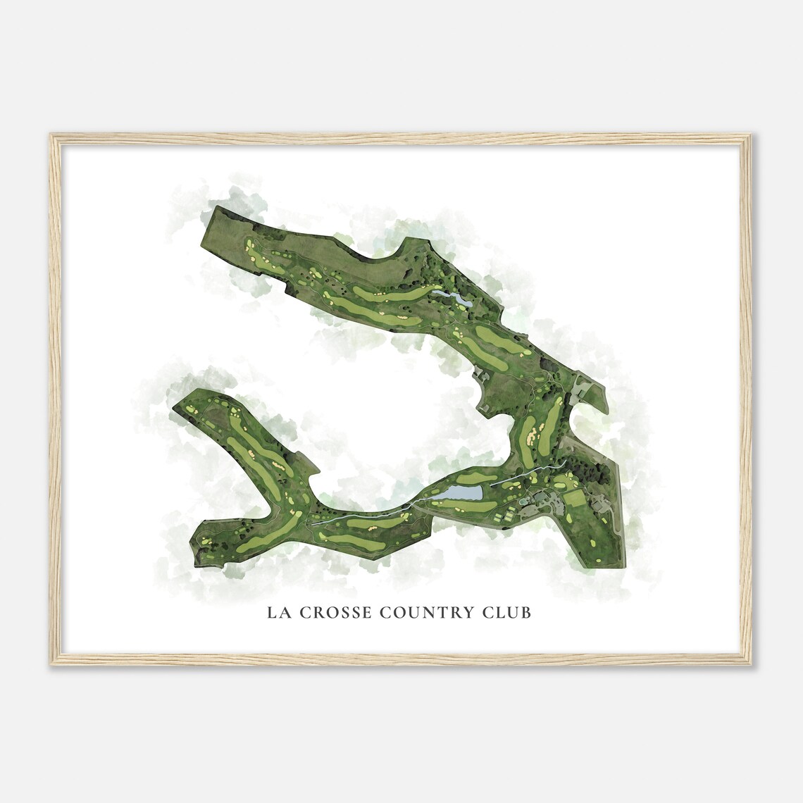 La Crosse Country Club Wisconsin Classic Watercolor Map Poster - Image 2