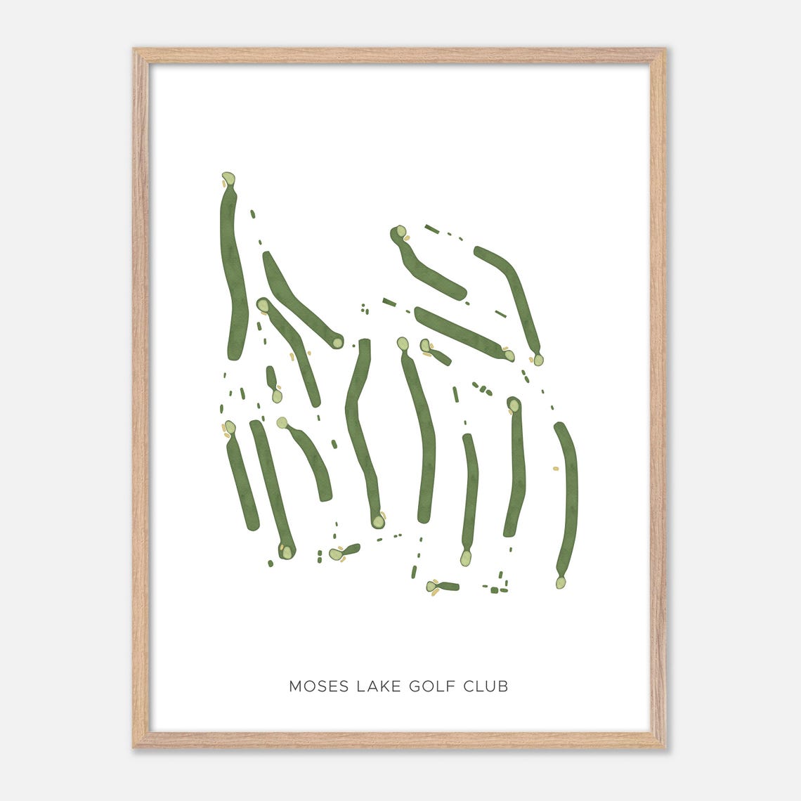 Moses Lake Golf Club Modern Fairway Golf Course Layout Map Poster - Image 2