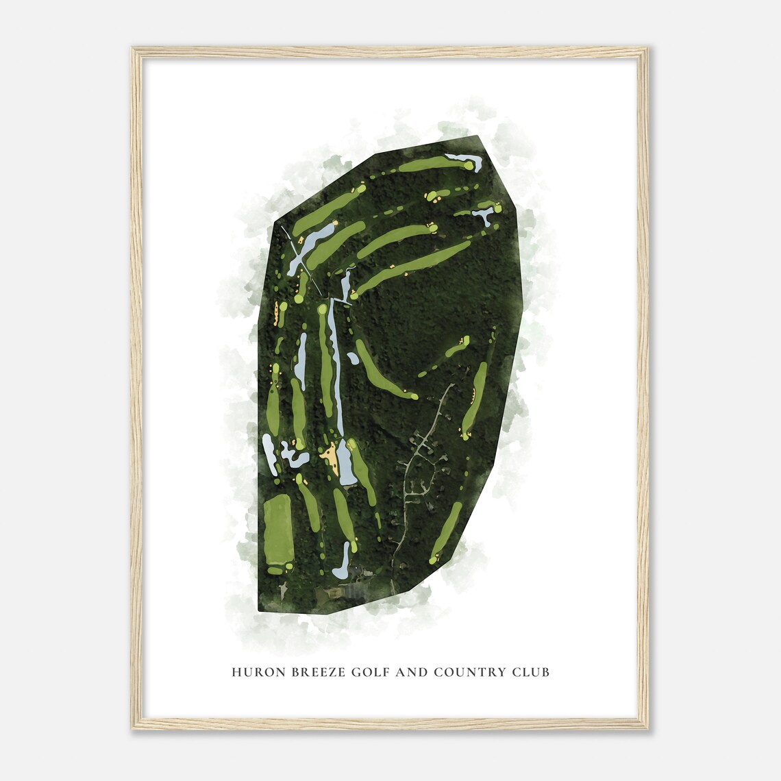 Huron Breeze Golf And Country Club Map Golfer Gift Watercolor Print - Image 2