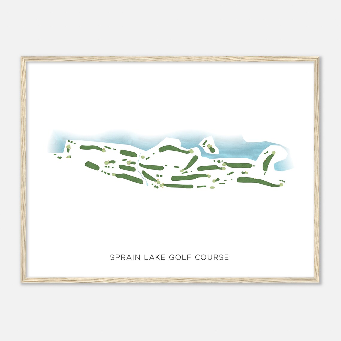 Sprain Lake Golf Course New York Modern Watercolor Map Golfer Gift Golf Wall Art Golf Poster Print Course Layout - Image 2