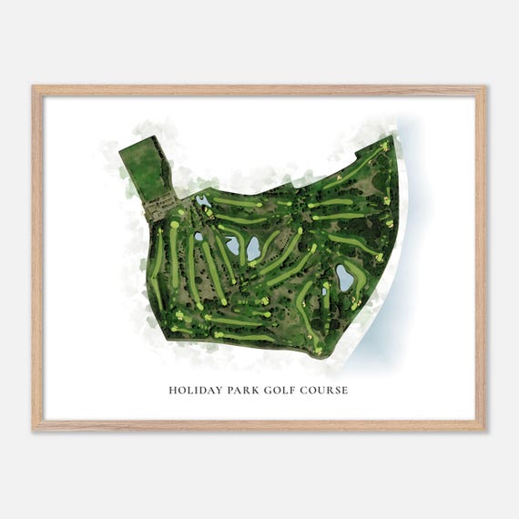 Holiday Park Golf Course In Saskatoon Canada Classic Watercolor Map Golfer Gift Golf Wall Art Golf Poster Print Course Layout