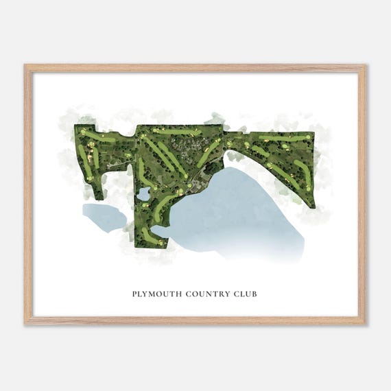 Plymouth Country Club In Plymouth Indiana Classic Watercolor Map Golfer Gift Golf Wall Art Golf Poster Print Course Layout