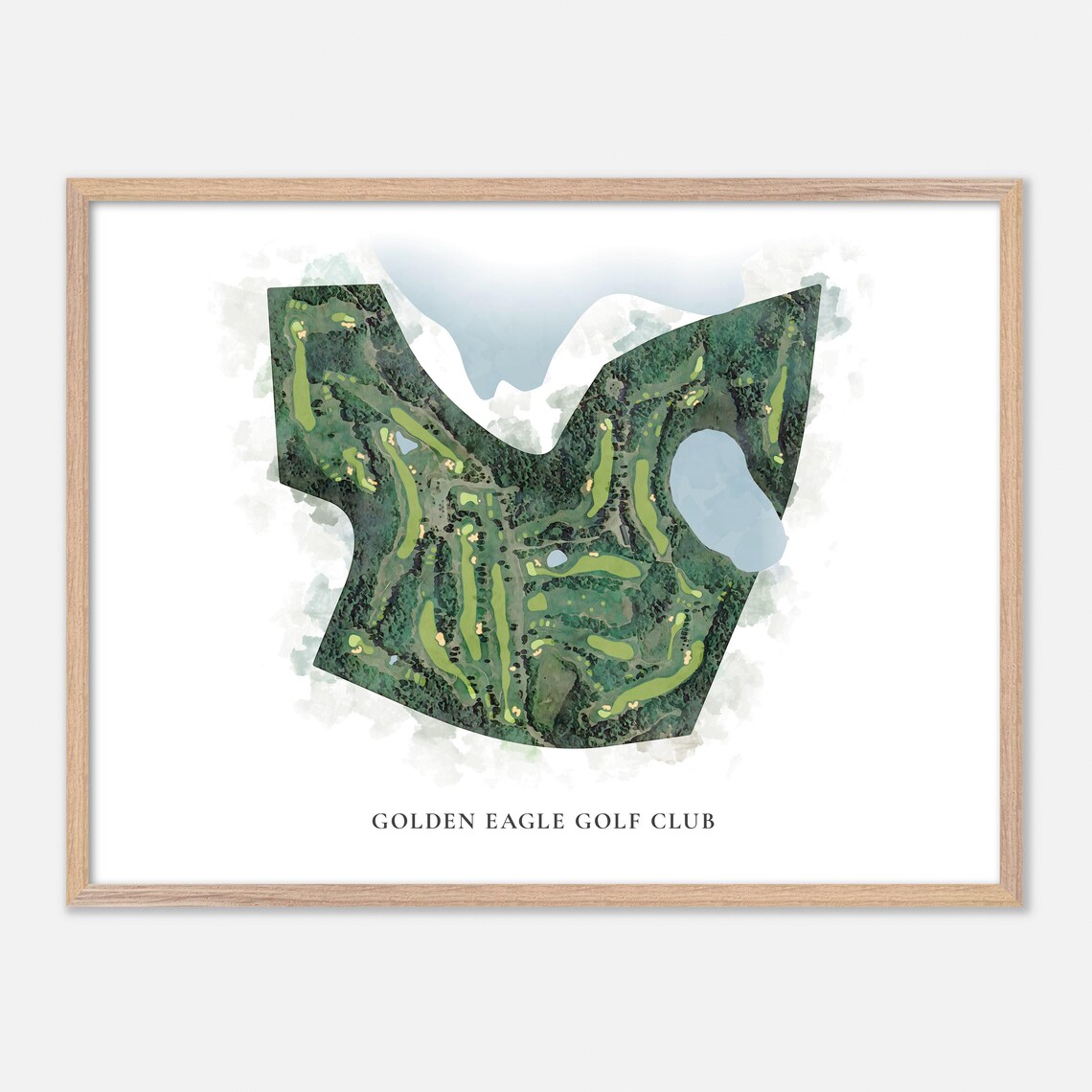 Golden Eagle Golf Club Classic Watercolor Golf Course Map Art Print