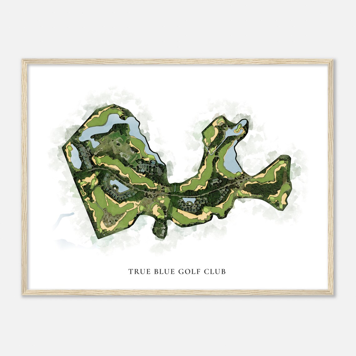 True Blue Golf Club South Carolina Classic Watercolor Map Poster - Image 2