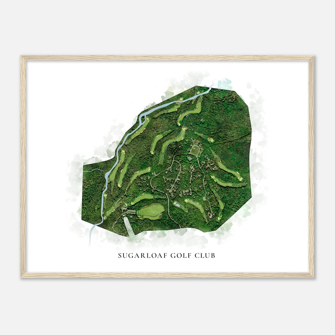 Sugarloaf Golf Club Maine Classic Watercolor Map Golfer Gift Golf Wall Art Golf Poster Print Course Layout