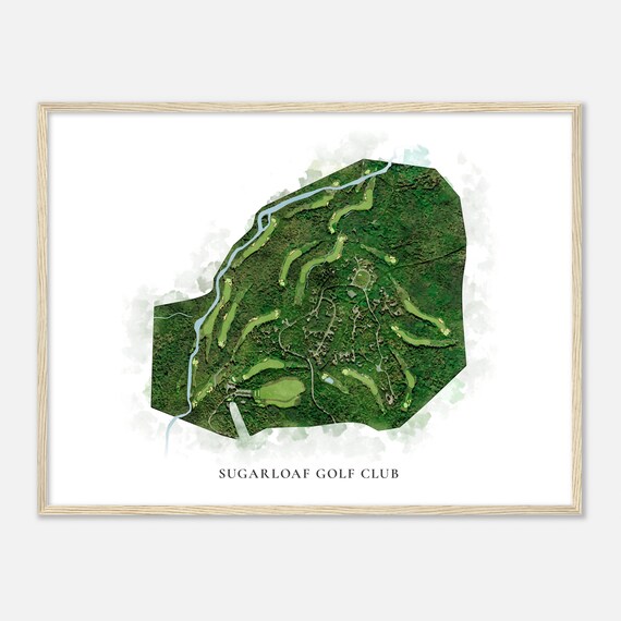 Sugarloaf Golf Club Maine Classic Watercolor Map Golfer Gift Golf Wall Art Golf Poster Print Course Layout