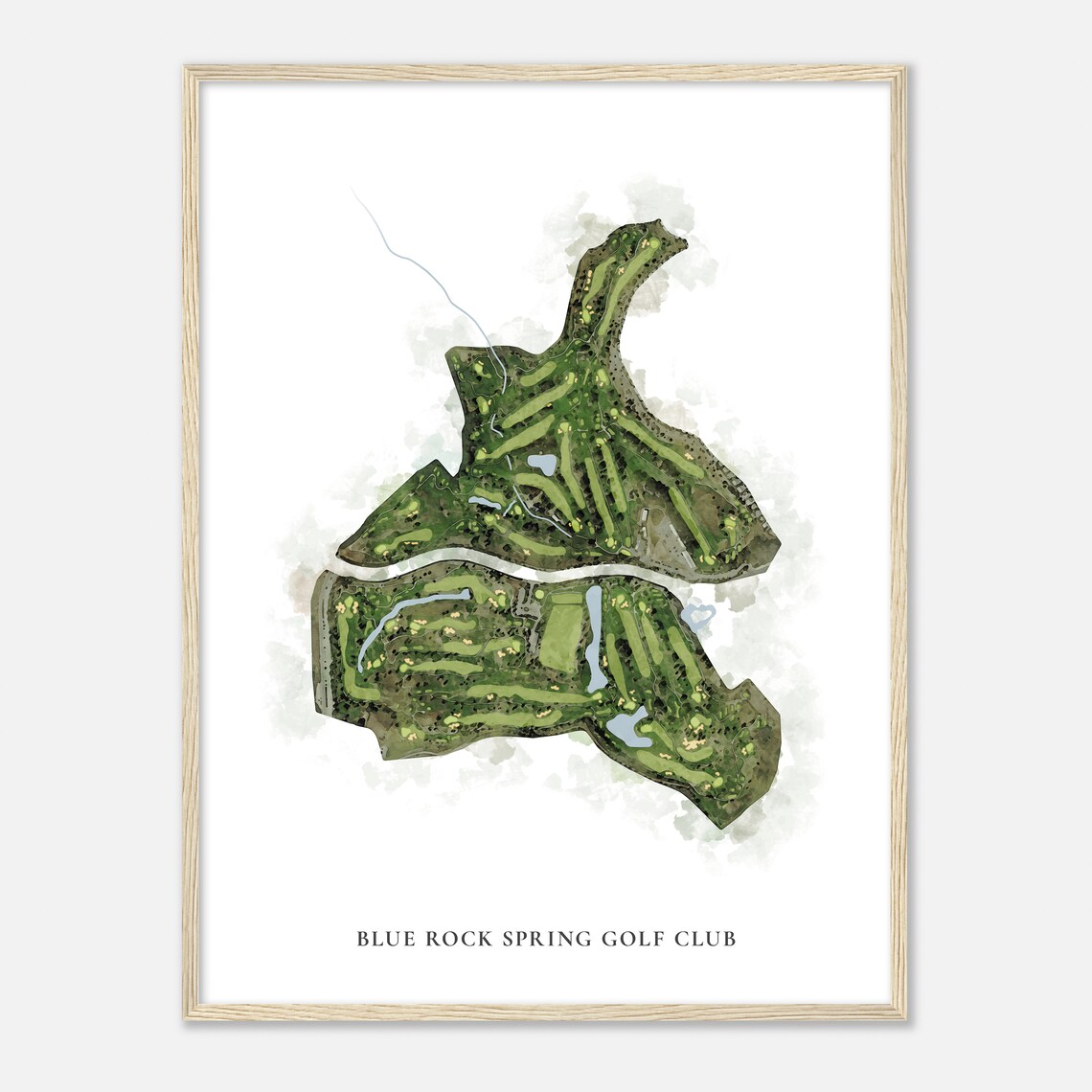 Blue Rock Spring Golf Club California Classic Watercolor Map Golfer Gift Golf Wall Art Golf Poster Print Course Layout - Image 2