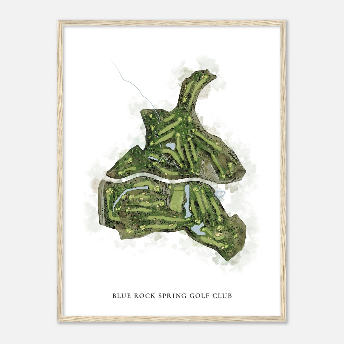 Blue Rock Spring Golf Club California Classic Watercolor Map Poster - Image 2