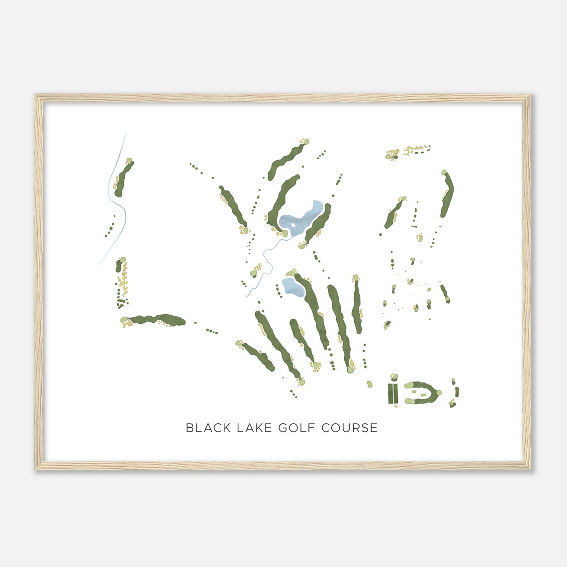 Black Lake Golf Course Michigan Watercolor Map Golfer Gift Poster