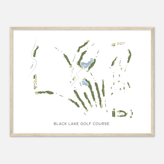 Black Lake Golf Course Michigan Modern Watercolor Map Golfer Gift Golf Wall Art Golf Poster Print Course Layout