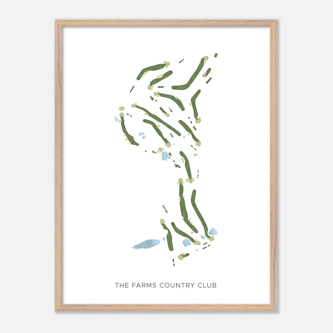 The Farms Country Club Modern Watercolor Golf Course Map Poster - Image 6