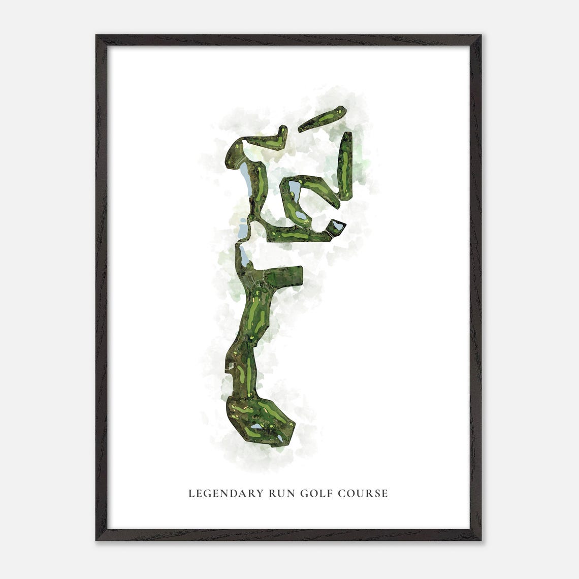 Legendary Run Golf Course Ohio Classic Watercolor Map Wall Art - Image 3