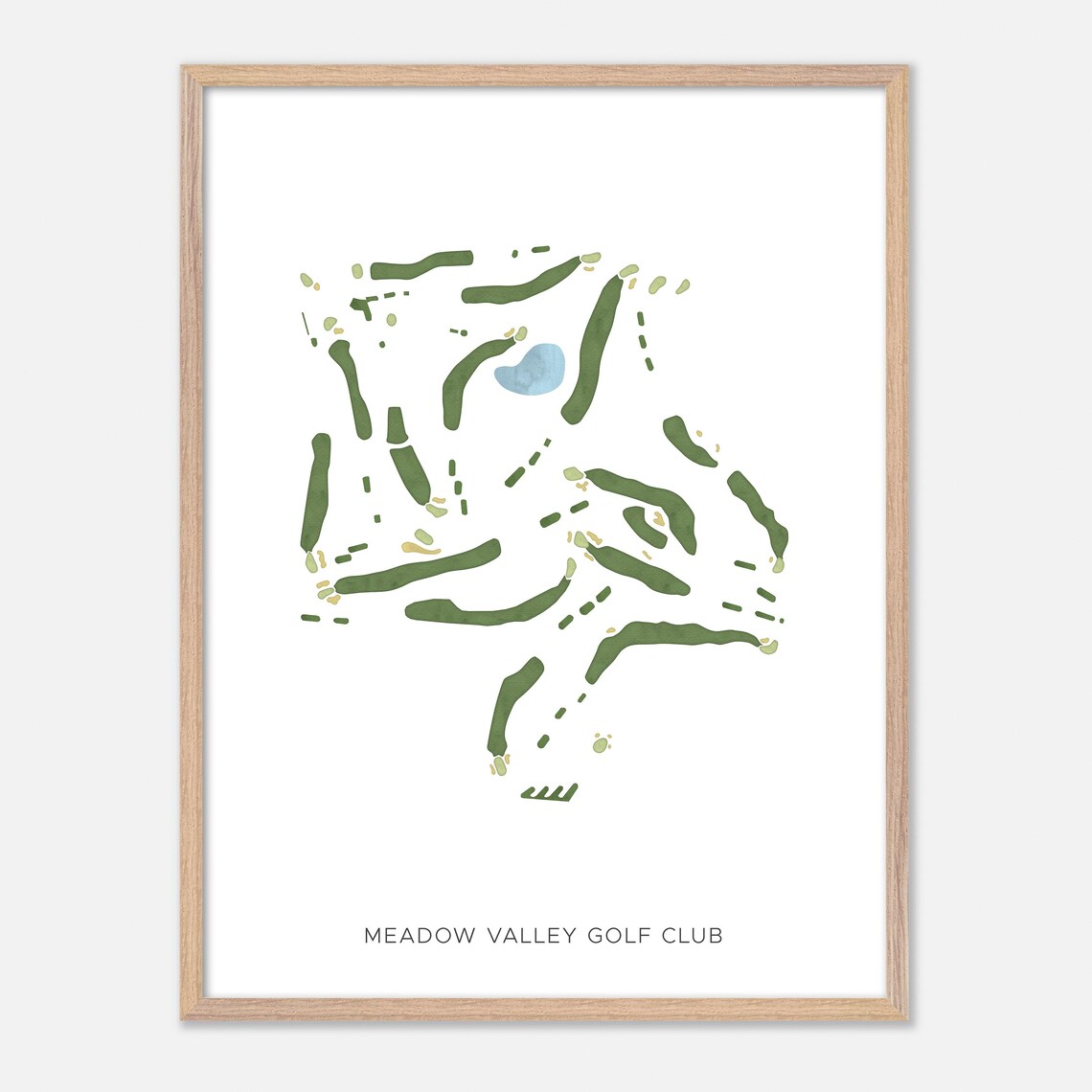 Meadow Valley Golf Club Course Map Minimalist Green Fairways Art Poster - Image 6