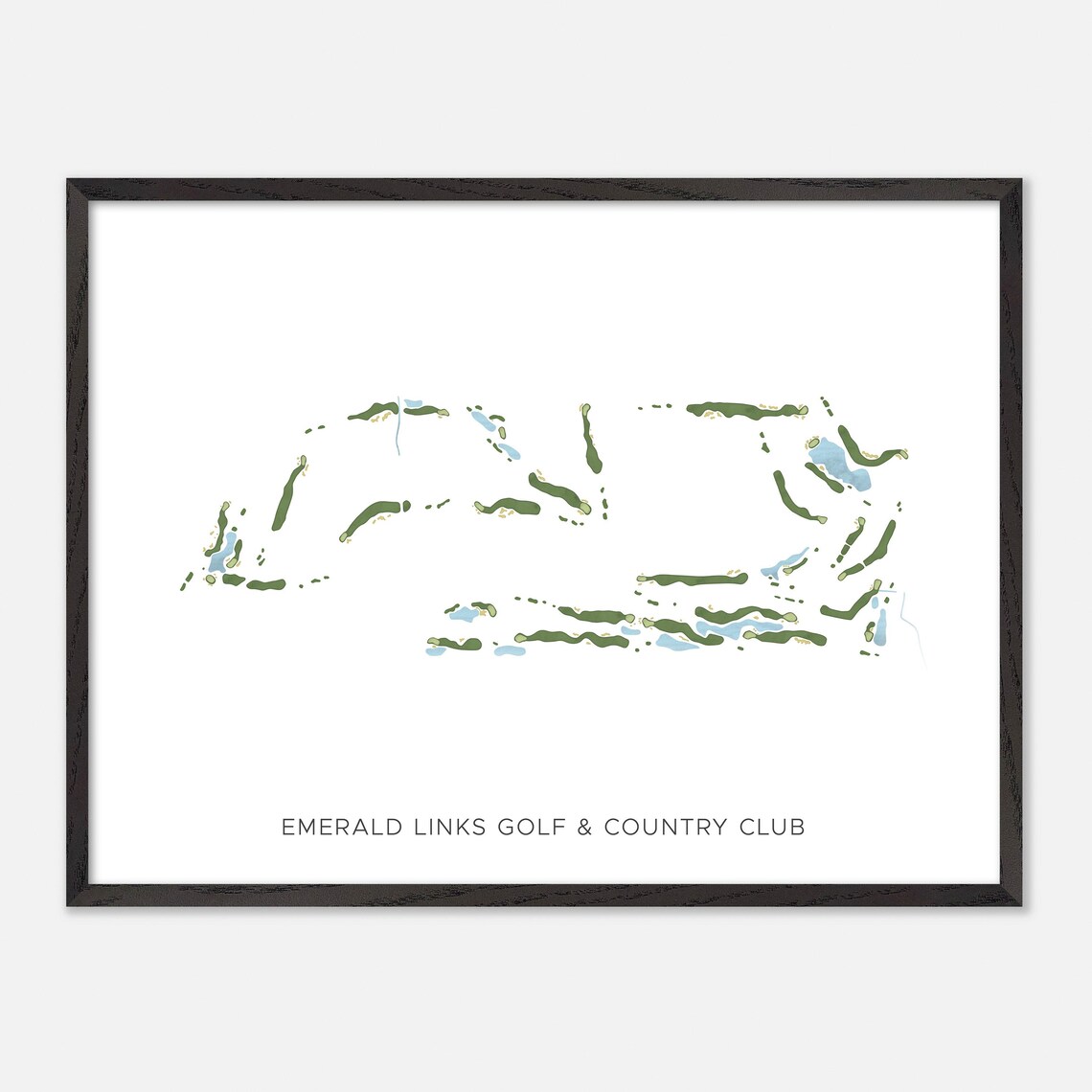 Emerald Links Golf & Country Club Canada Minimalist Watercolor Golf Map Poster - Image 4