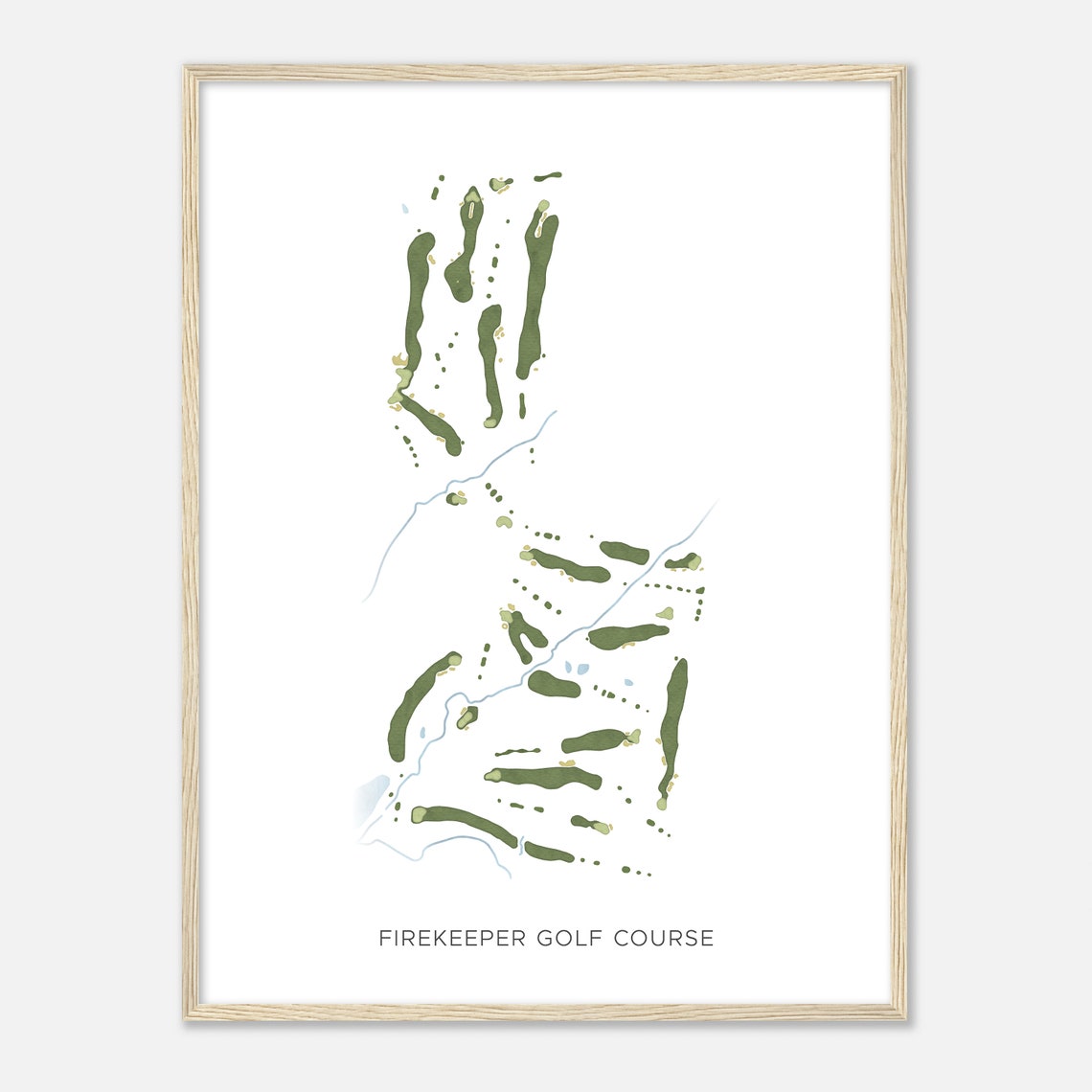 Firekeeper Golf Course Kansas Modern Watercolor Map Golfer Gift Golf Wall Art Golf Poster Print Course Layout